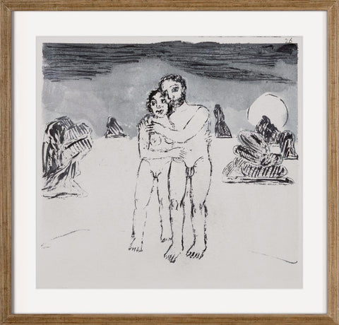 Lovers, emerging from the desert - Preliminary drawing