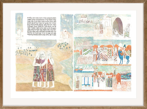 Naomi leaves Moab & returns to Bethlehem - Double spread